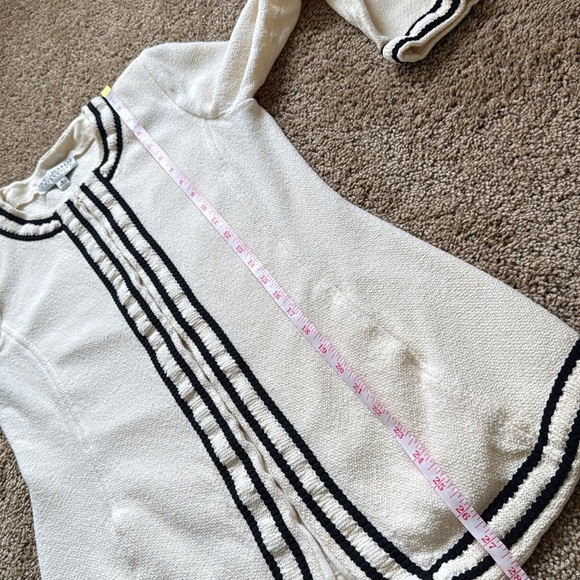 St. John Collection Cream/Black Knit Duster Tweed Sweater Jacket - Picture 8 of 10